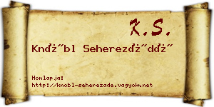 Knöbl Seherezádé névjegykártya